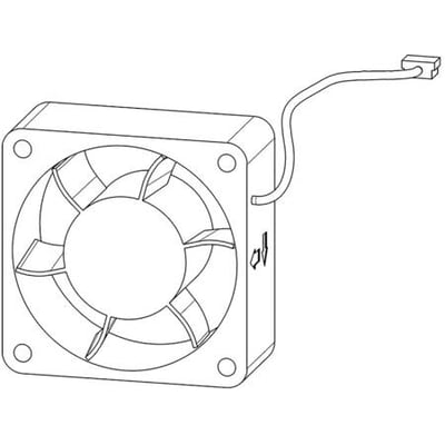 Schneider Electric ventilator VX5VPS5001 til frekvensomformere på 55-90kW, vist som en skitse med ledning og stik.