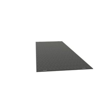 Letbæk Plast køreplade 3000x1150 mm i mørkegrå genbrugsplast med dørk skridsikring og udstansede håndtag.