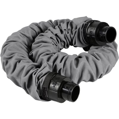 Boisen Safety Breathing Tube Cover Comfort i gråt slidstærkt materiale, med sorte plast-koblinger og velcrolukninger i begge ender.