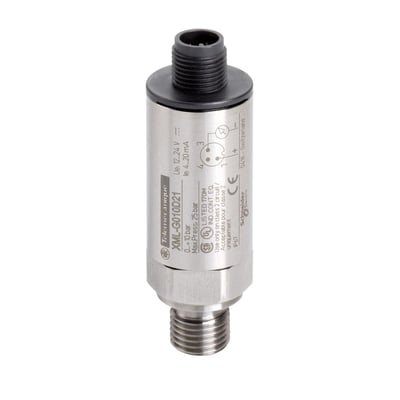 Schneider Electric tryktransmitter XML-G010D21 med 0-10 bar trykområde og 0-10V udgangssignal, IP67 klassificeret.