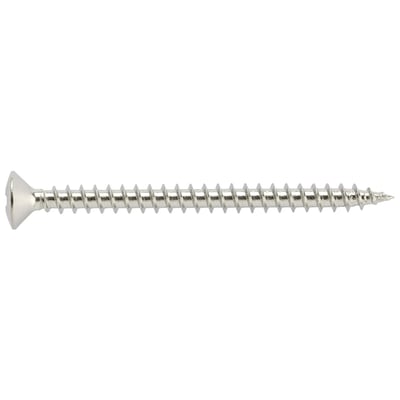 Rustfri A2 VVS skrue med linsehoved og PZ3 kærv, 5,5 x 40 mm, ideel til VVS-montering, solgt i poser med 25 stk.