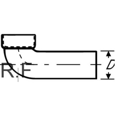 Teknisk tegning af Geberit PEH afløbsbøjning til gulvstående toilet, viser 90 mm diameter og 88,5° vinkel.