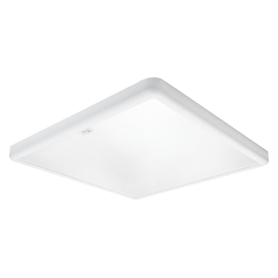 SG Armaturen Sense Surface Connect 600x600mm armatur med integreret SG Connect-sensor i hvidt, med en 3000K lysfarve og diskret bevægelsessensor på kanten.