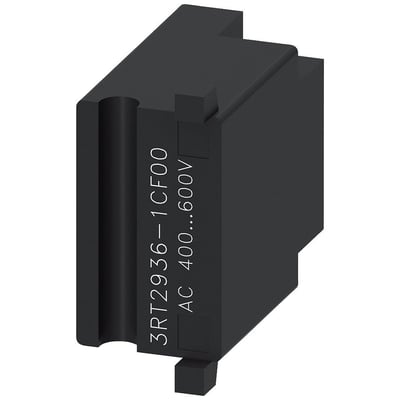 Siemens overspændingsdæmper RC-element 3RT2.3, 400-600V AC, med hvid tekst på sort hus.
