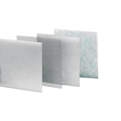 Schneider Electric Climasys filter til olieatmosfære med dimensionerne 125 x 125 mm, vist som lagdelt materiale med finmasket net.