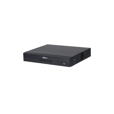 Dahua XVR5108HS-4KL-I3/T 8-kanals 5MP videooptager i sort, set skråt forfra med ventilationsåbninger på siden.