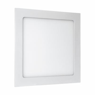 Hvidt, kvadratisk 12 W LED-indbygningspanel fra SpectrumLEDs Algine-serie med 820 lumen og koldt lys på 6000 K.