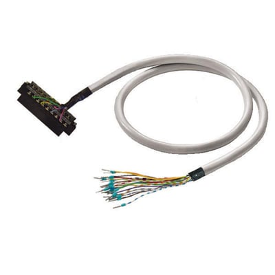 Weidmüller PLC-wire til analoge signaler, 18-polet og 10 meter, med gråt kabel, stikblok og flerfarvede ledere.