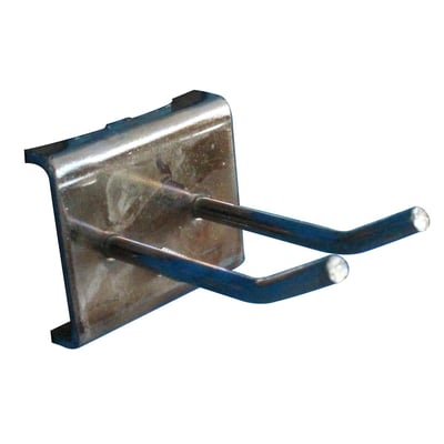 Dobbelt værktøjskrog fra Maskinfabrikken Universal, 50mm længde, 35 graders vinkel, Ø4mm kroge og 18mm bredde. Hvid baggrund.