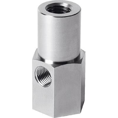 Festo holder ESH-HB-6-G til vakuumsuger i rustfrit stål med sidelæns vakuumtilslutning, 7,25 cm3 volumen.