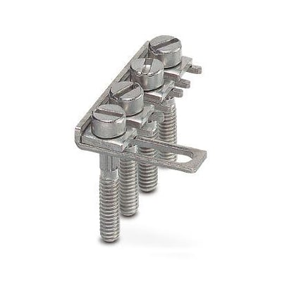 Phoenix Contact SB 4-RTK/S svingbar bro med 4 poler og 8,2 mm deling, fremstillet i sølvfarvet metal med skrueforbindelser.