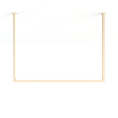 Metallbude Rubi lofthængt tøjstativ i beige metal, 120 cm bredde og 80 cm højde, vist uden tøj.