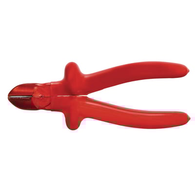 Bidetang fra Laus, 160 mm lang, med røde isolerede håndtag og metal kæber. Velegnet til præcisionsarbejde.