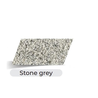 Prøve på ECCO Products A-JOINT PRO belægningsfugemørtel i farven stone grey, som består af små sten og gruspartikler.