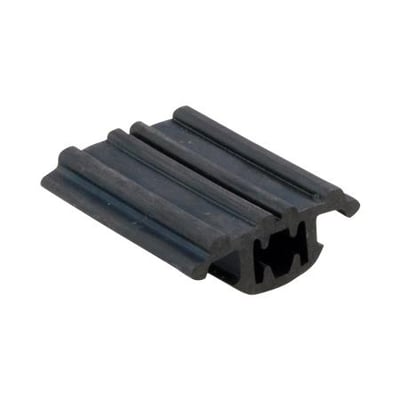 Sort Rapidstrut Strut gummiprofil EPDM 50 fra Walraven med langsgående riller, set skråt forfra.