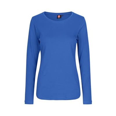 Langærmet azurblå dame T-shirt fra ID Identity i størrelse 2XL, fremstillet i blød antipilling interlock-kvalitet.