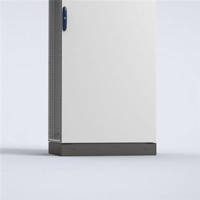 nVent Eldon sokkel PF2060 til kabelføring, 200x600 mm, fremstillet i stål med mørkegrå strukturpulvermaling.