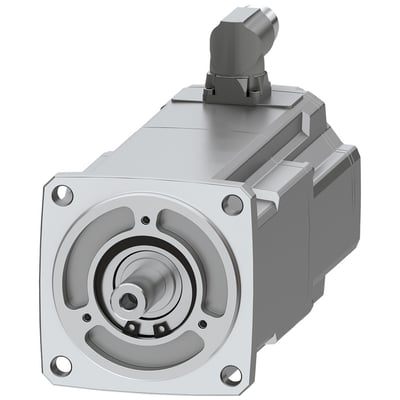 Siemens SIMOTICS S-1FK2 HD servomotor med 2,4 Nm moment og cylindrisk aksel, vist med en drejelig M17 stik-kobling.