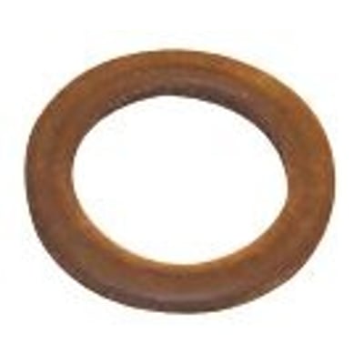 En brunlig gummipakning med ydre mål på 54 mm og indre mål på 45 mm samt en tykkelse på 2 mm.
