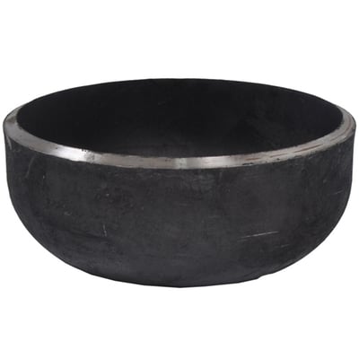 Indura svejse-slutmuffe RK3 i sort, afrundet endebund med åben kant, diameter 355,6 mm og godstykkelse 8 mm.