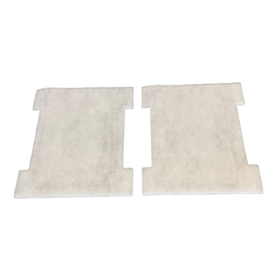 To hvide papirfiltre fra Hanestrom Paper, designet til Electrolux Z375 støvsugere, sat side om side på hvid baggrund.