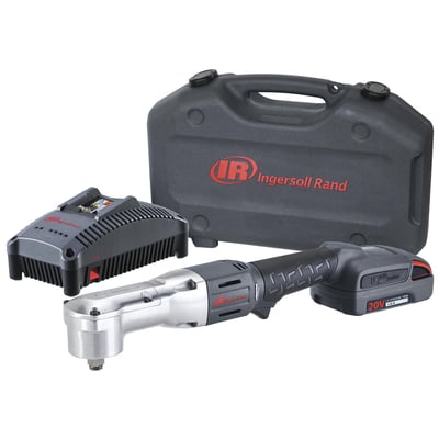 Ingersoll Rand W5350 akku vinkel møtrikspænder med 1/2" firkant, 20V batteri, lader og opbevaringskuffert.