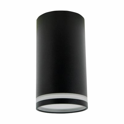SpectrumLED Chloe Mini Ring GU10 påbygningsspot med sort, cylindrisk armatur og lys ring ved åbningen.