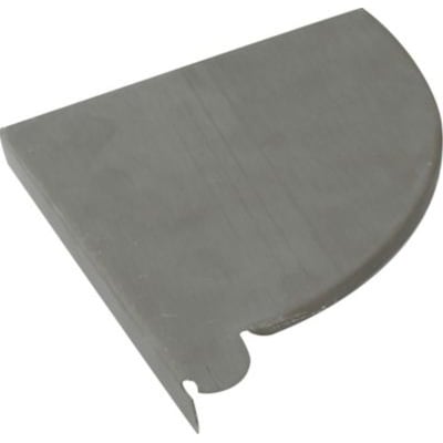 VMZINC endebund til kvartrund arkitekt tagrende, QUARTZ-ZINC, 333 mm diameter, vist fra en vinkel der fremhæver dens højre orientering og materiale.