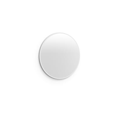 Svedbergs Hov rundt spejl med integreret LED-belysning og diameter på 70 cm ses skråt forfra med lys kant.