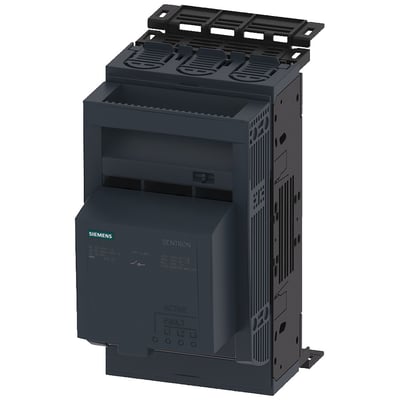 Siemens SENTRON sikringsafbryder 3NP1, 3-polet NH00 160A med klar indikation for aktiv og fejl.