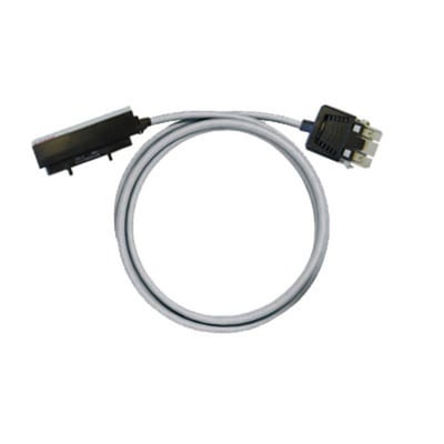 Weidmüller PLC-kabel til digitale signaler, 24-polet og 2,5 meter, med gråt kabel og stik i begge ender.