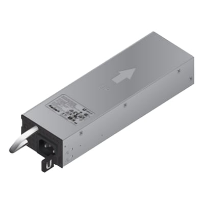 Ubiquiti EdgePower strømforsyning til EP-enheder, 54 V og 150 W DC, med sølvfarvet kabinet og stik.