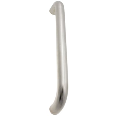 Lige dørhank fra Assa Abloy, Ø25 x 300 mm, med et slankt sølvfarvet greb og afrundede ender.