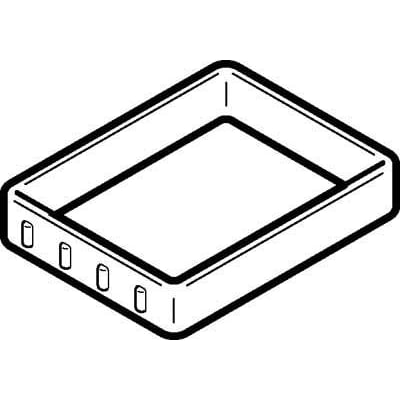 Festo tætning VABD-S2-1-S-C vist i isometrisk perspektiv med en klar angivelse af dens rektangulære form og perforerede side.