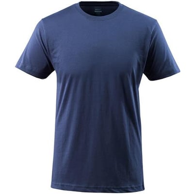 Mascot T-shirt Calais i marineblå, str. 2XL, fremstillet af 100% bomuld med moderne pasform og rund hals.