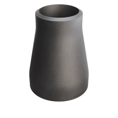 Koncentrisk reduktion i p235gh stål, fra 48,3 x 2,6 mm til 33,7 x 2,6 mm, certificeret efter din 2616/en 10253-2 standard.