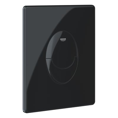 Grohe START betjeningsplade, 156x197mm, med 2-skyl funktion i blank sort overflade.