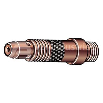 Sidevisning af Abicor Binzel elektrodeholder til TIG-svejsning med 2,4 mm diameter og 47 mm længde, med synlig branding.