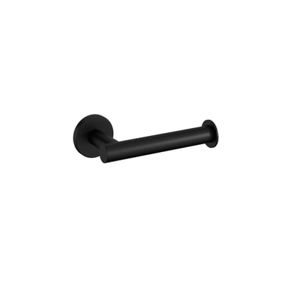 Cosmic Architect S+ toiletpapirholder i mat sort, isoleret på hvid baggrund, viser dens minimalistiske design.
