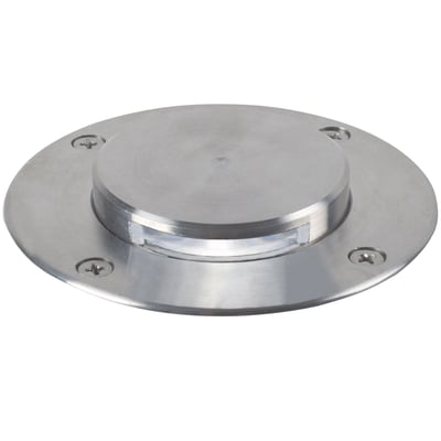 Nordlux Tilos Effect 1-kit nedgravningsspot i rustfrit stål med GU10 fatning, isoleret med hvid baggrund.