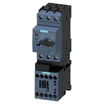 Siemens Sirius motorstarter 3RA2110-1JA16-1AP0, størrelse S00, 7-10A, AC 230V, med skruetilslutning til DIN-skinne montering.