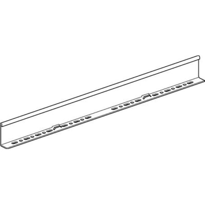 Teknisk tegning af Legrand deleskinne Light GLO-4, viser den perforerede kant og U-formede profil.