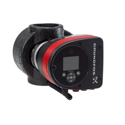 Grundfos Magna3 25-120 N cirkulationspumpe med sort pumpehus og kontrolenhed med betjeningsknapper og LCD-skærm.