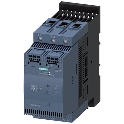 Siemens SIRIUS softstarter S3, 80A, 45kW med fjederterminaler til 110-230V AC/DC styreforsyning.