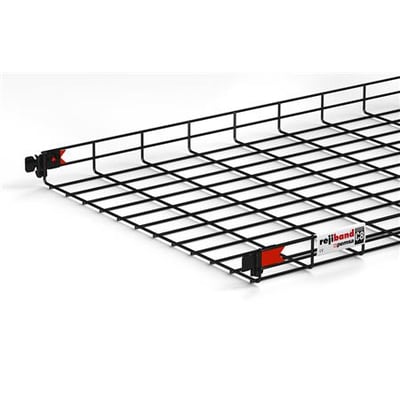 Sort BK8 gitterbakke, 60/600 mm, fra Solar Plus-systemet, med fokus på dens robuste gitterstruktur og sorte finish.