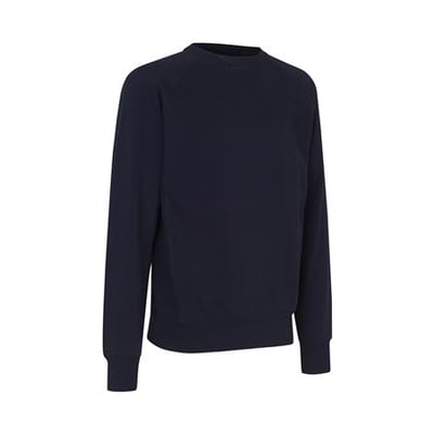 ID Identity navy sweatshirt i størrelse 2XL med rund hals og lange raglanærmer med ribkant.