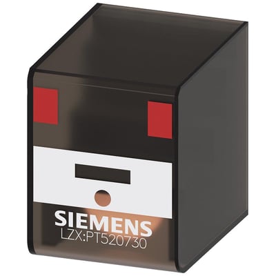 Siemens PT5 stikbensrelæ med 4CO kontakter og 230V spænding, model LZX:PT520730.