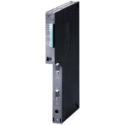 Siemens Simatic S7-400 CPU 414-2 med 2 MB hukommelse, visning af interfaces og stik med MPI/DP og Profibus DP.