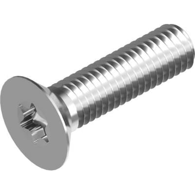 Arvid Nilsson maskinskrue M6 x 30 mm, FZB-behandlet med TX-drev og UH-gevind, vist på hvid baggrund.