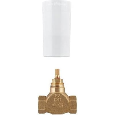 Grohe indbygningsventil i messing med M24x1 udgang og hvidt dæksel, klar til installation.